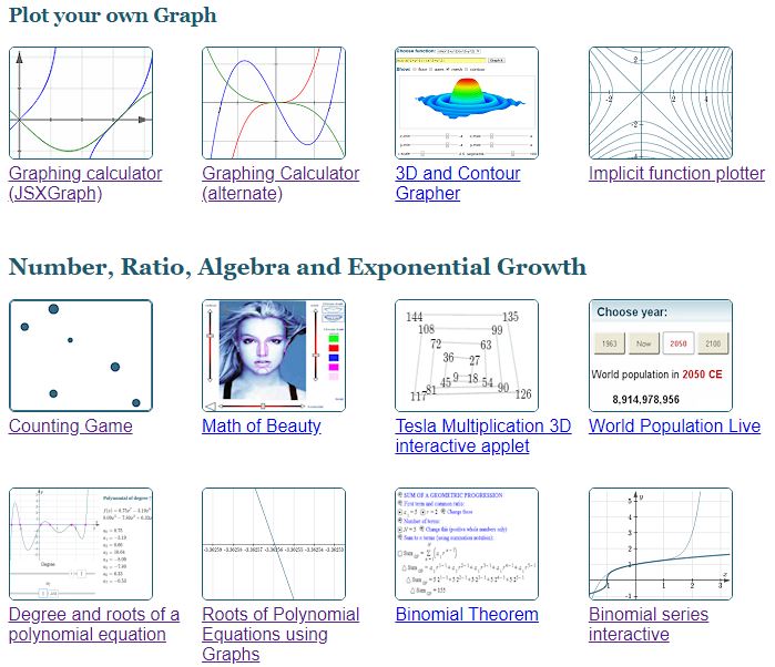 Interactive Math Applications